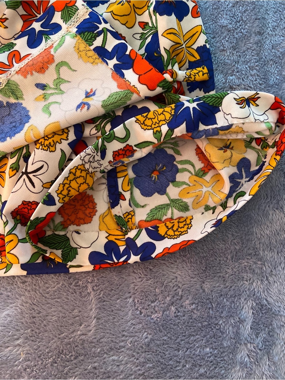 VINTAGE Bright Floral Mini Skort White Multi - Picture 9 of 14